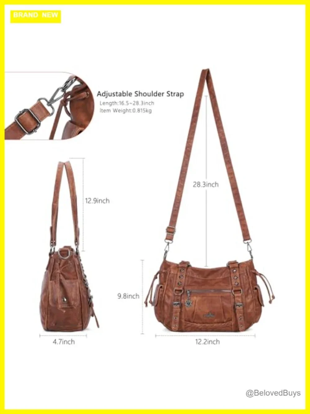 Retro Hobo Vegan Leather Shoulder Bag